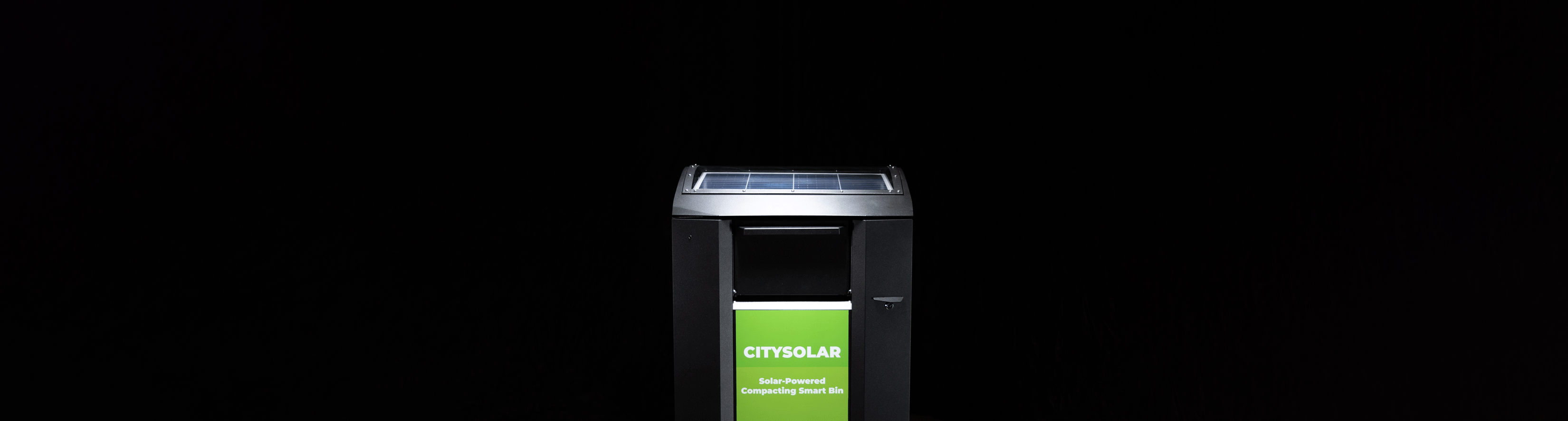 Solar powered smart bin City Solar fits a standard 120 and 240-litre wheelie bin without any adjustments. Link to the smart bin product page.