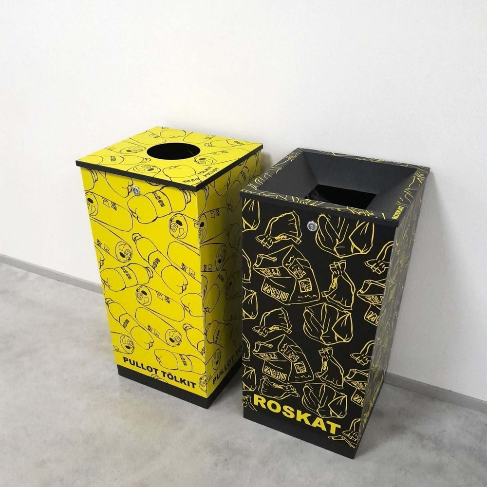 Special stickers for sorting bins at Kurikka Campus