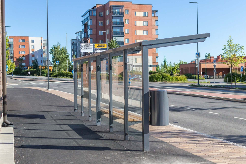 Lempäälä, Nokia - ViVa bus stop shelter, City litter bin