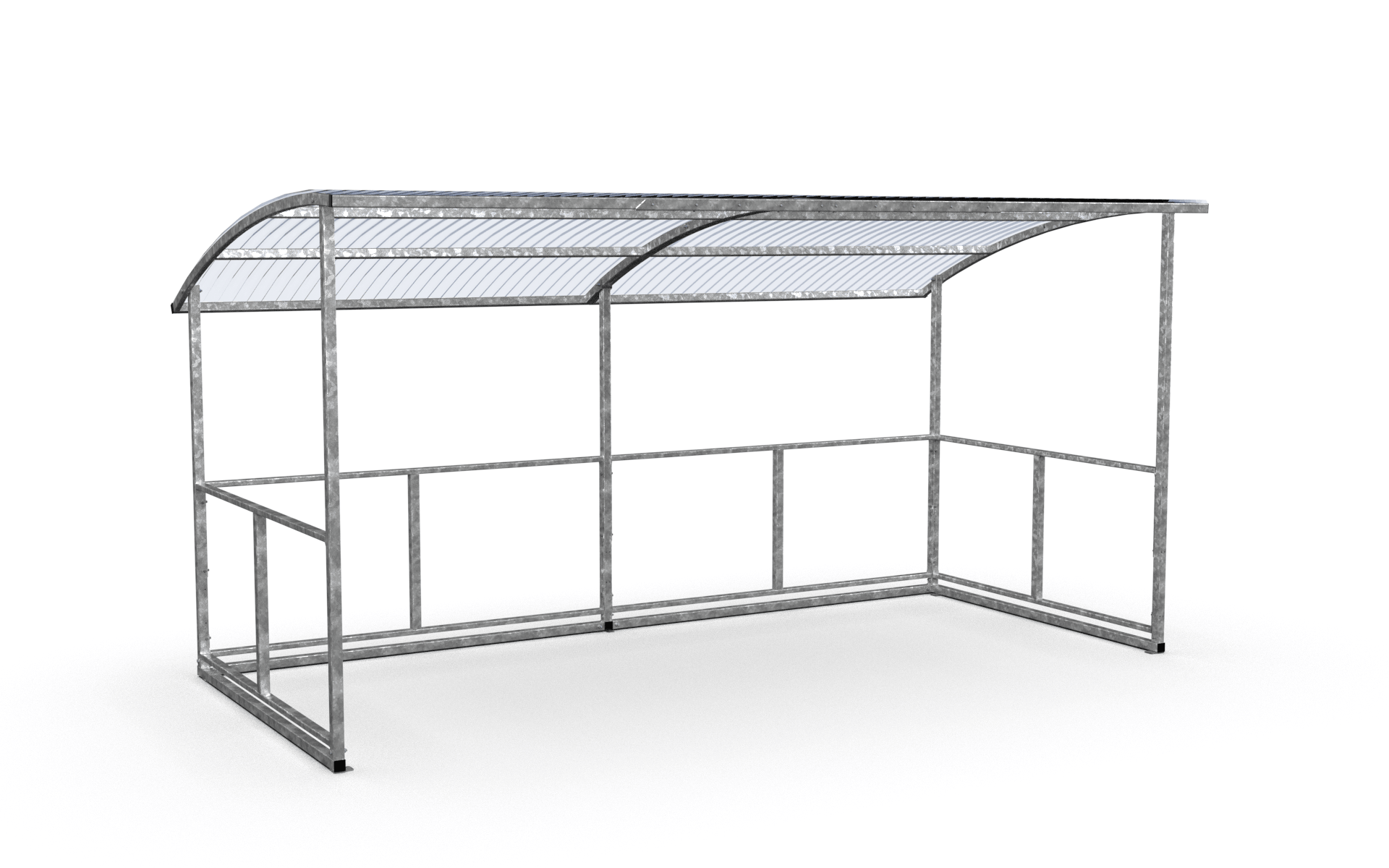 Bicycle Shelter Basic, 4.7 m, CubiQ Std bicycle racks, 10 spaces, surface mounting