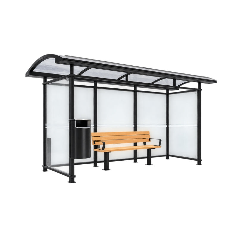 Bus shelter City 90, surface mounted on concrete slab