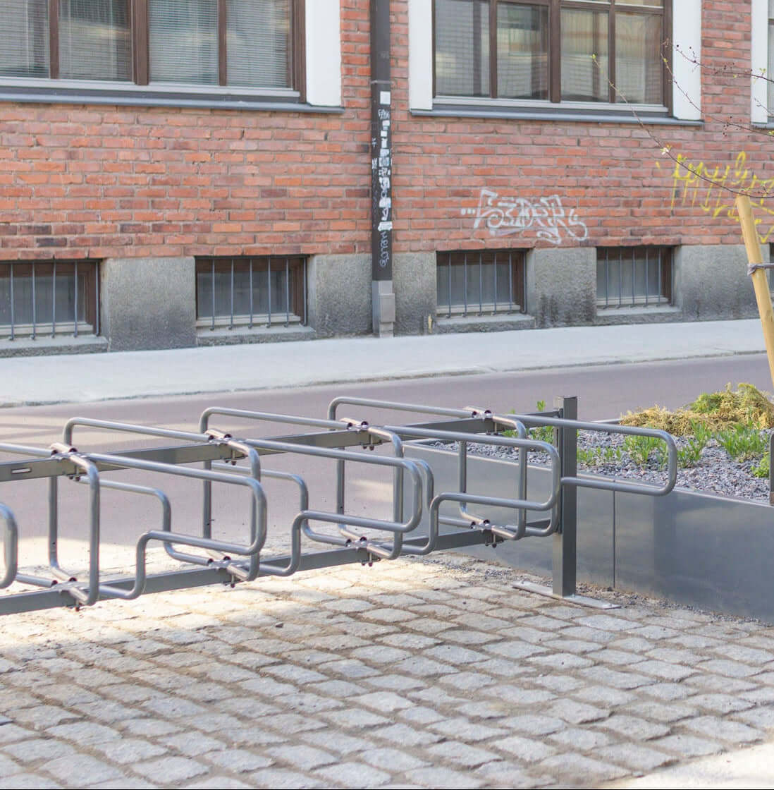 Bicycle rack CubiQ Standard, 2-sided, surface-mounted