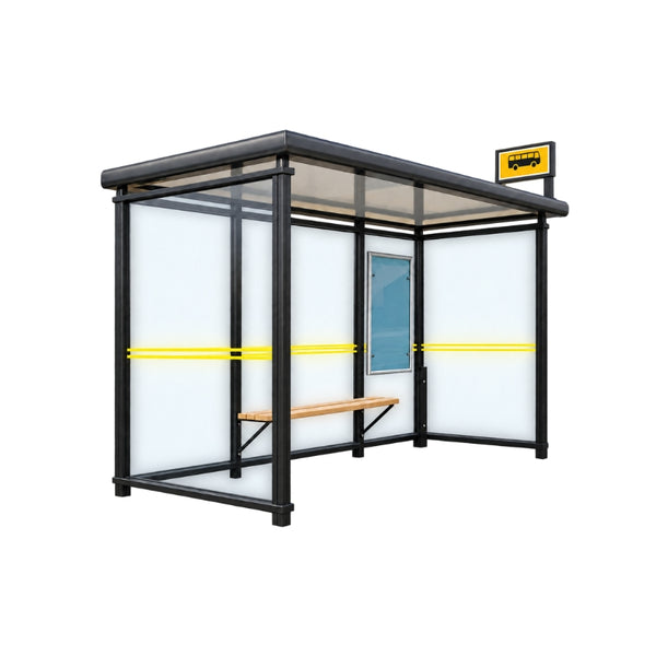 Bus shelter Favorit, surface mounted on concrete slab