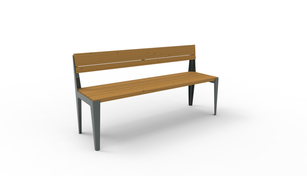 Bench Kuru Senior, with backrest, open end, SPM/M