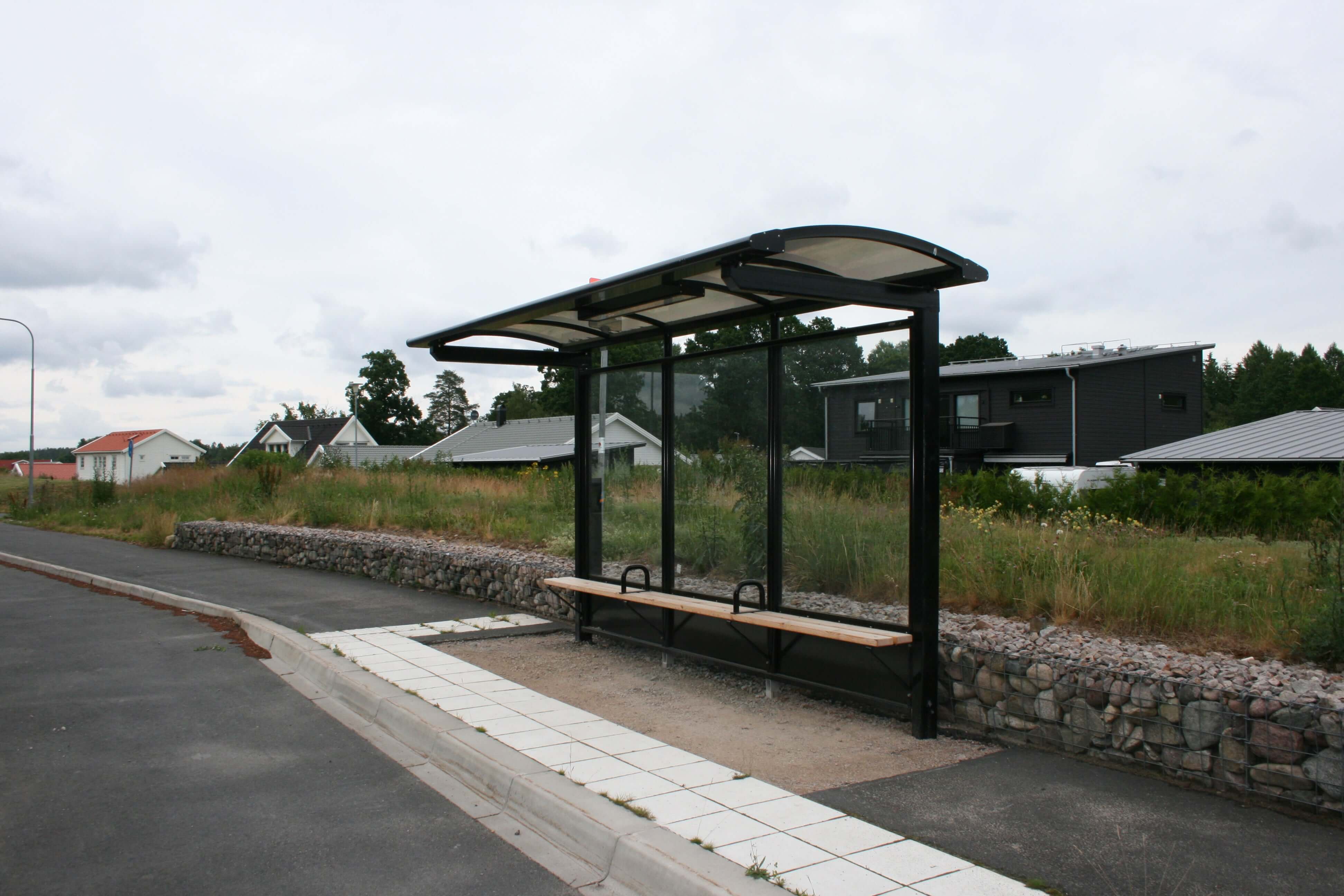 Bus shelter City Light 4.3 m, surface mounting on concrete slab