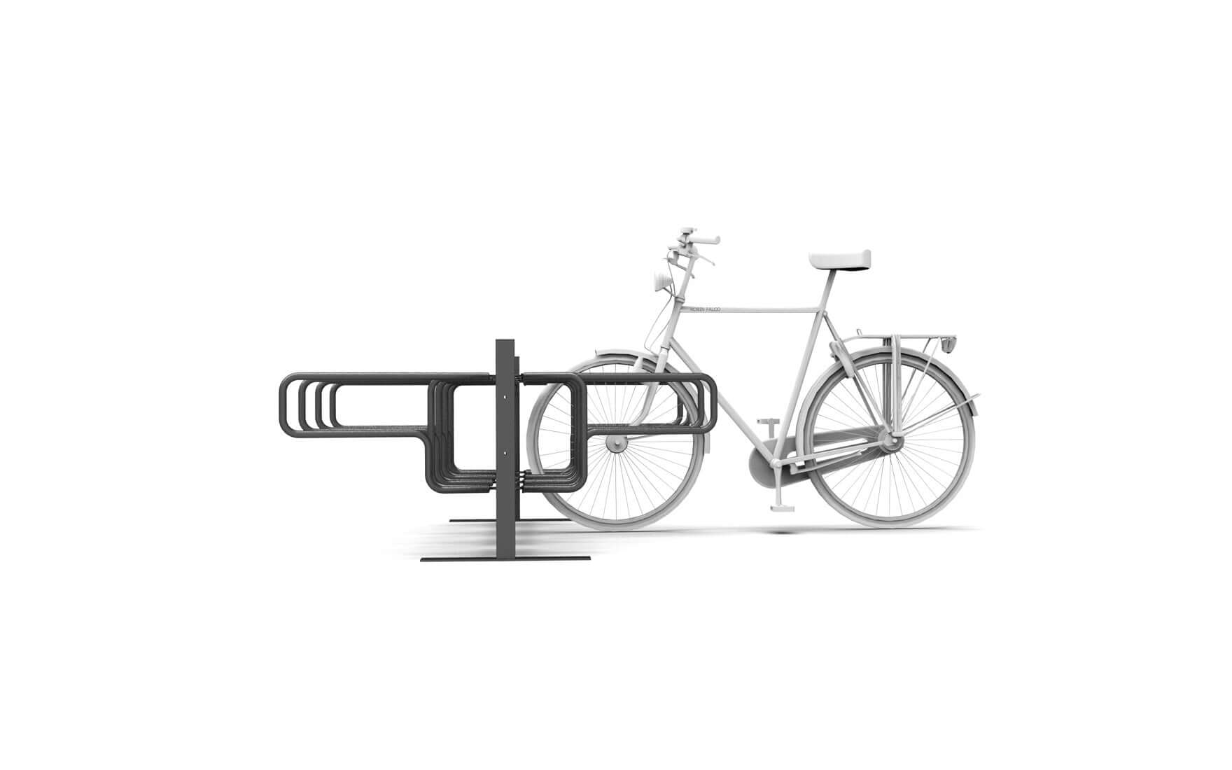Bicycle rack CubiQ Standard, 2-sided, surface-mounted