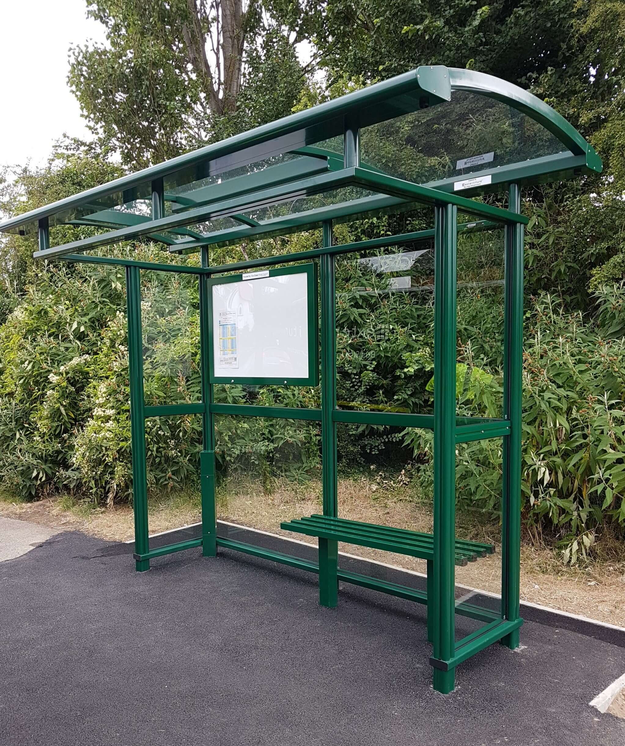 Bus shelter City Light 4.3 m, surface mounting on concrete slab