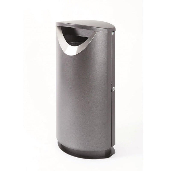 Litter bin Ellipse 100 with metal base, painted