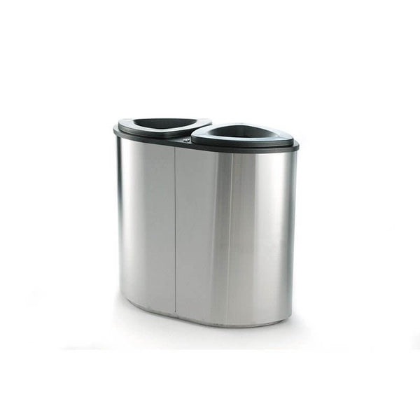 Litter and recycling bin Bermuda Double, stainless steel