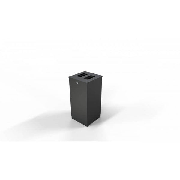 Recycling bin Edge 100 50/50 lid, painted