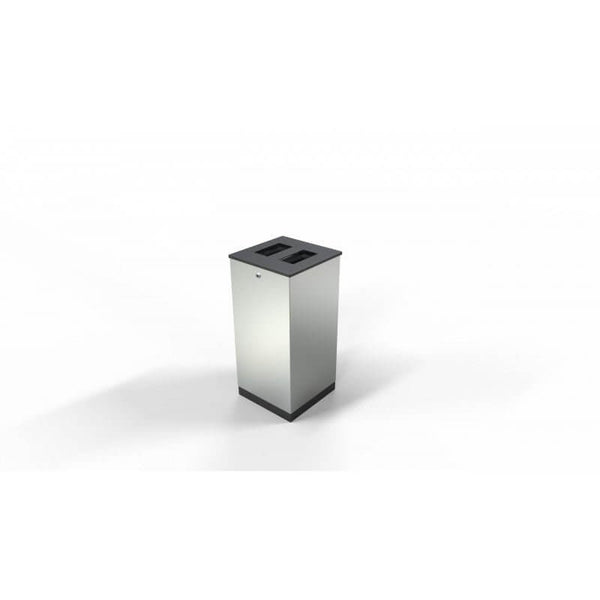 Recycling bin Edge 100 50/50 lid, stainless steel