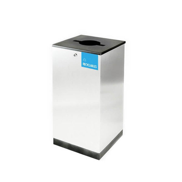 Recycling bin Edge 100 energy waste lid, stainless steel