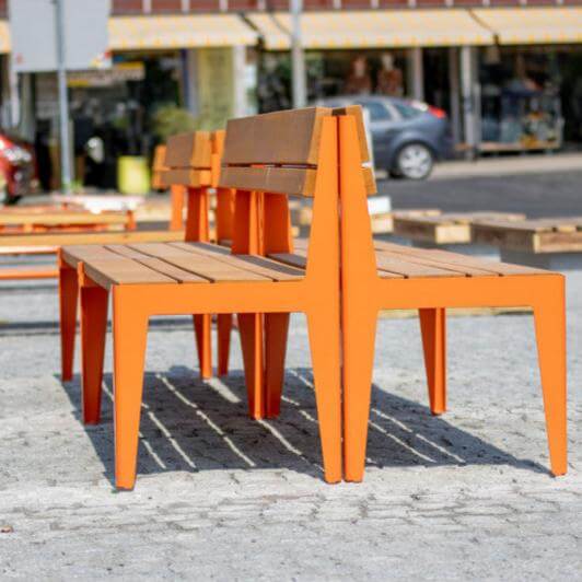 Bench Kuru, with backrest, open end, SPM/M