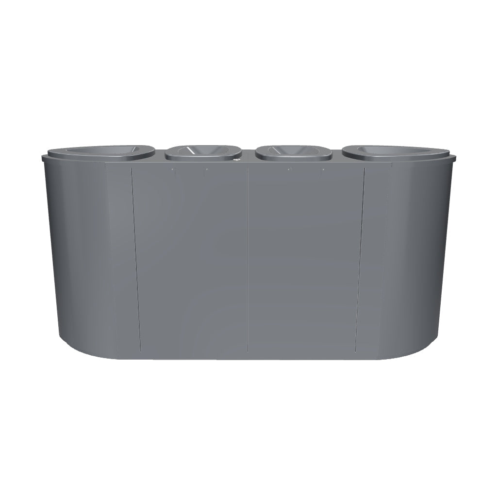 Litter and Recycling Bin Bermuda Quad, Painted
