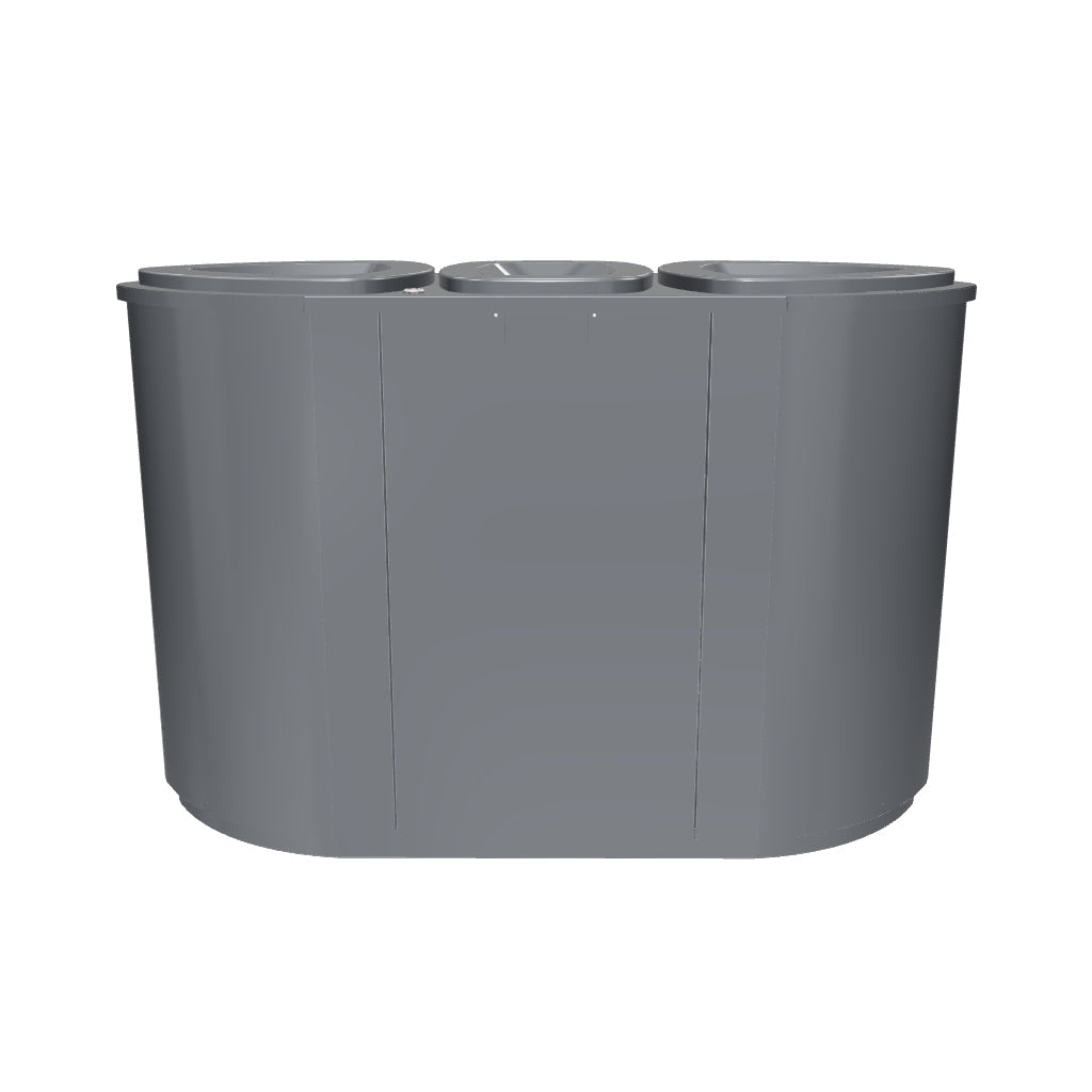 Litter and recycling bin Bermuda Tripla, painted
