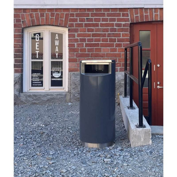 Litter bin CITY 100, painted, with magnetic attachment