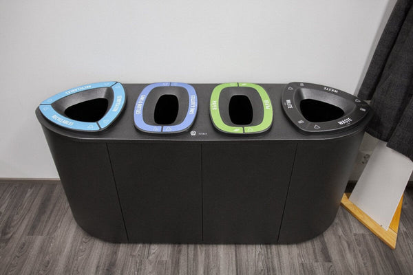 Litter and Recycling Bin Bermuda Quad, Painted