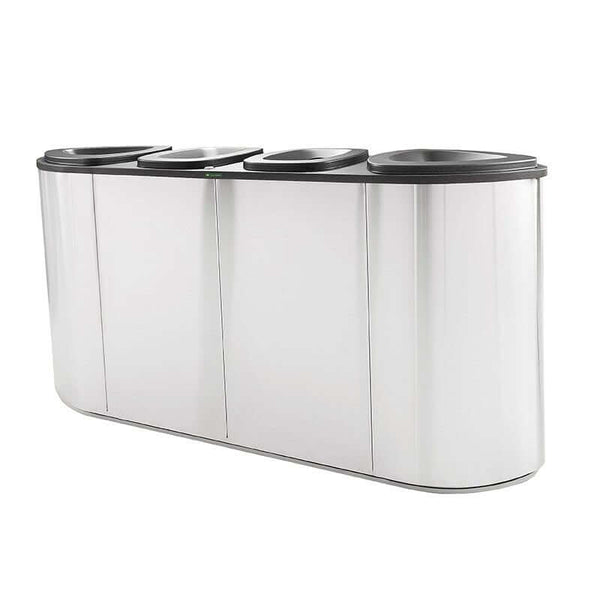 Litter and recycling bin Bermuda Quad, stainless steel