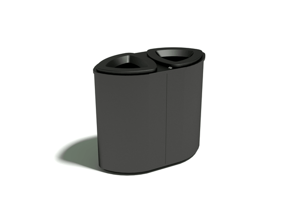 Litter and recycling bin Bermuda Double, painted