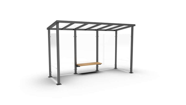 Break shelter ViVa, 4 m, with rear and front posts, surface mounting