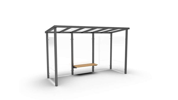 ViVa break shelter, 4 m, with rear and front posts, in-ground installation