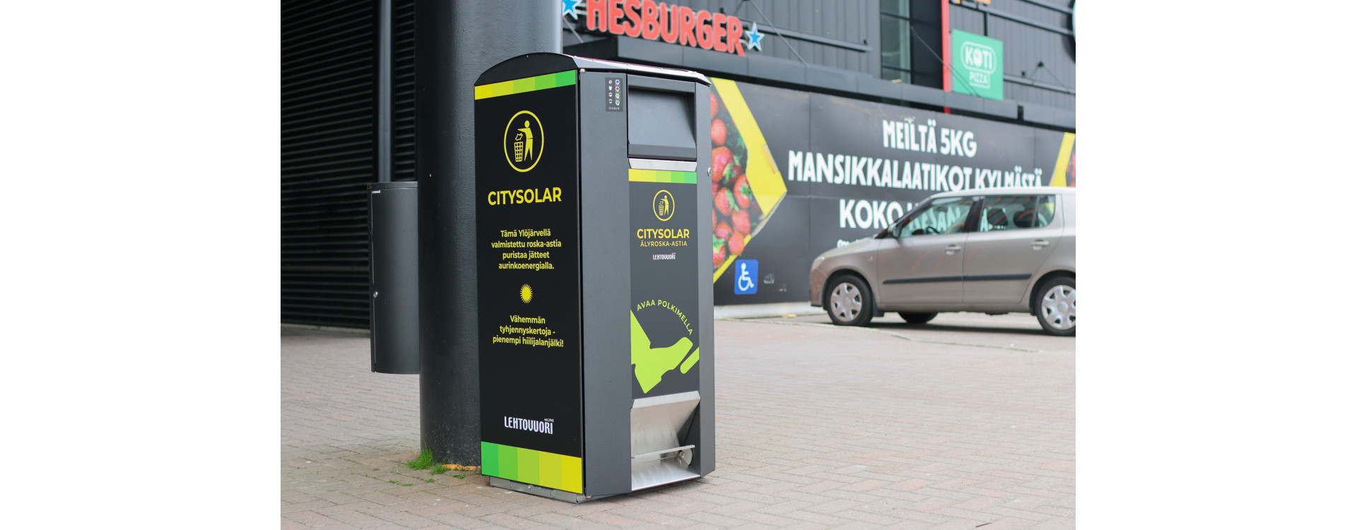 Our groundbreaking CitySolar smart bin is now available in a smaller 120-liter size!